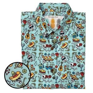 Tropical Bros Hawaiian Shirt Blue Casual Button Down Mens 2XL